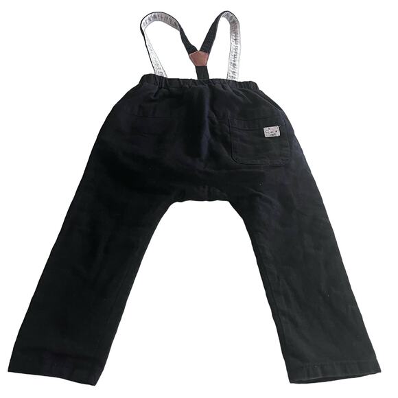 Zara boys black lined suspender pants 18/24 months - Picture 1 of 8
